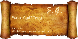 Puns Gyöngyi névjegykártya