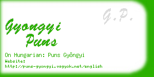 gyongyi puns business card