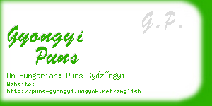 gyongyi puns business card